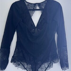 Elegant Black Lace Bodysuit